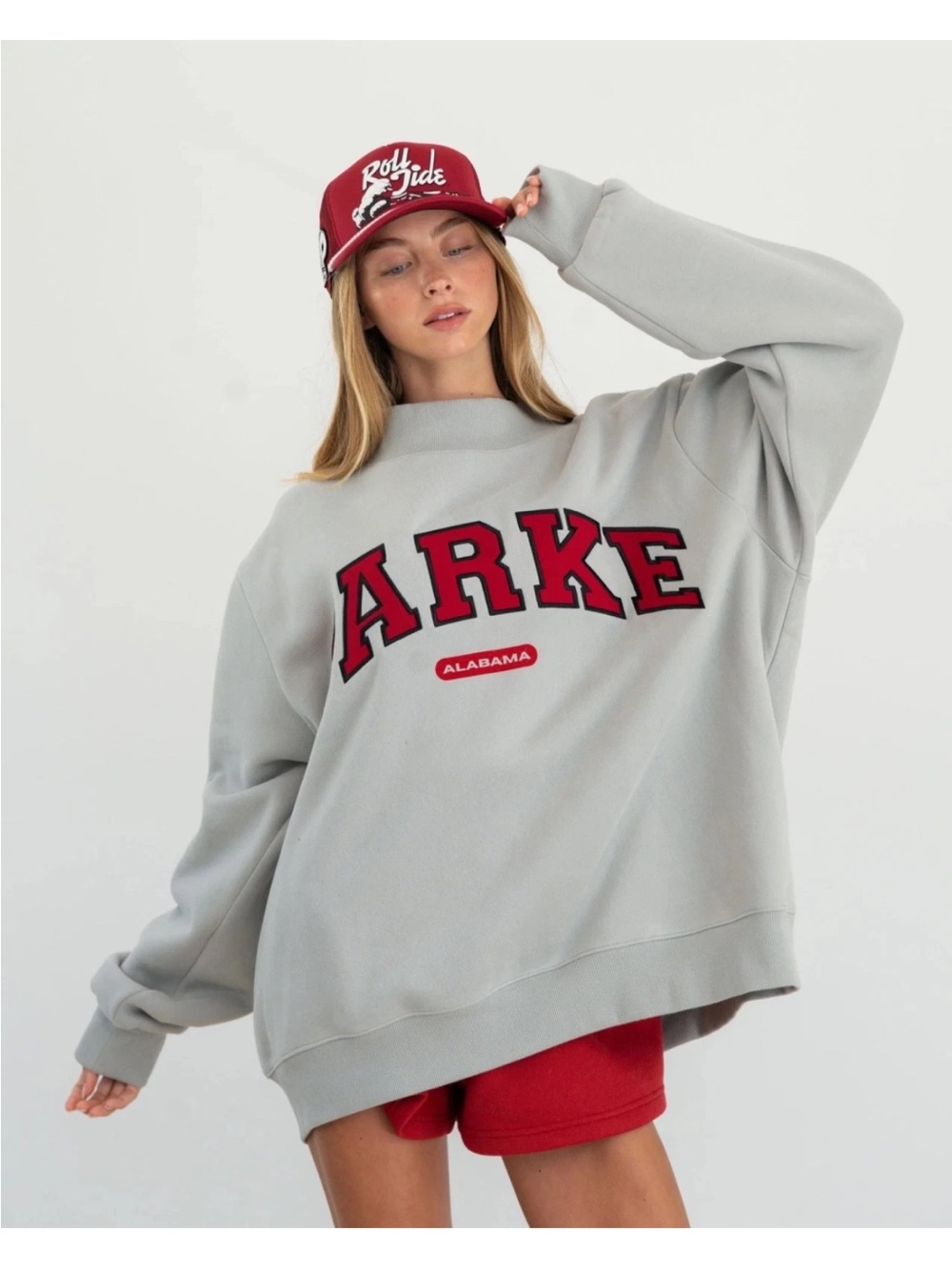 Parke x '47 Alabama Mockneck Grey Crimson Size L/XL NEW